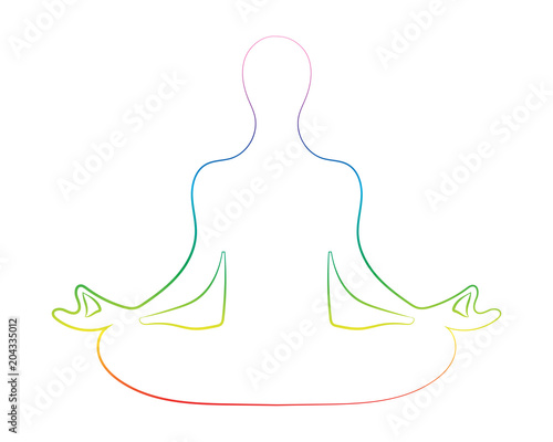 Meditation silhouette vector illustration 