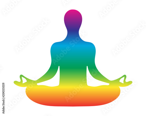Meditation silhouette vector illustration 