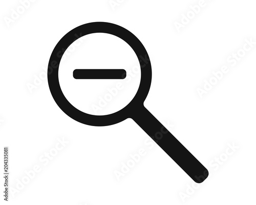 Magnifying glass minus vector pictogram