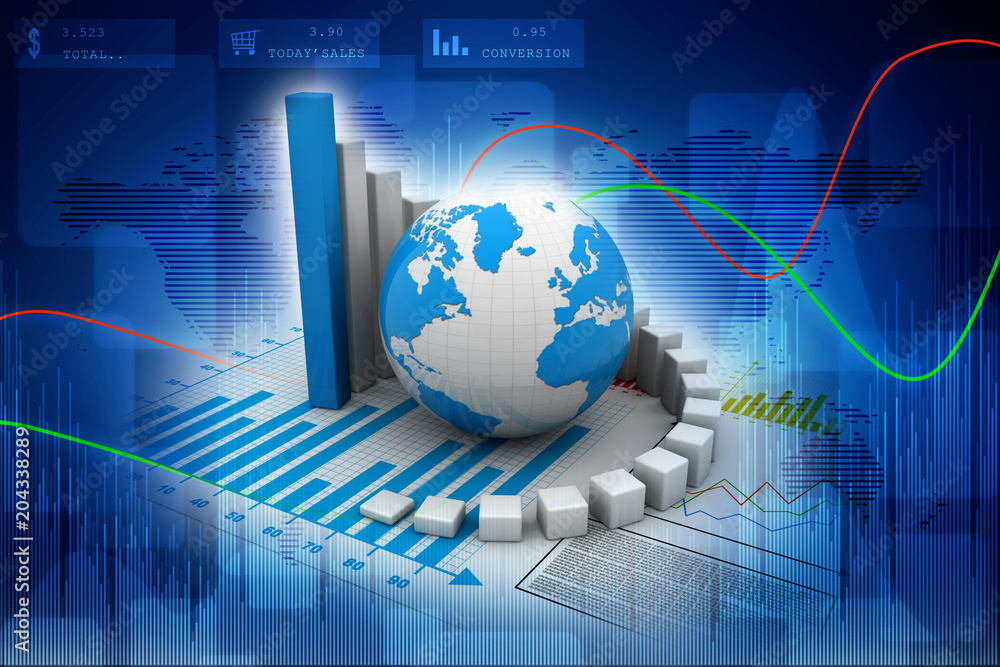 3d rendering Stock market online business concept. business Graph 3d rendering Stock market online business concept. business Graph