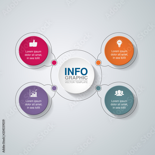 Vector infographic template for diagram, graph, presentation, chart, business concept with 4 options.