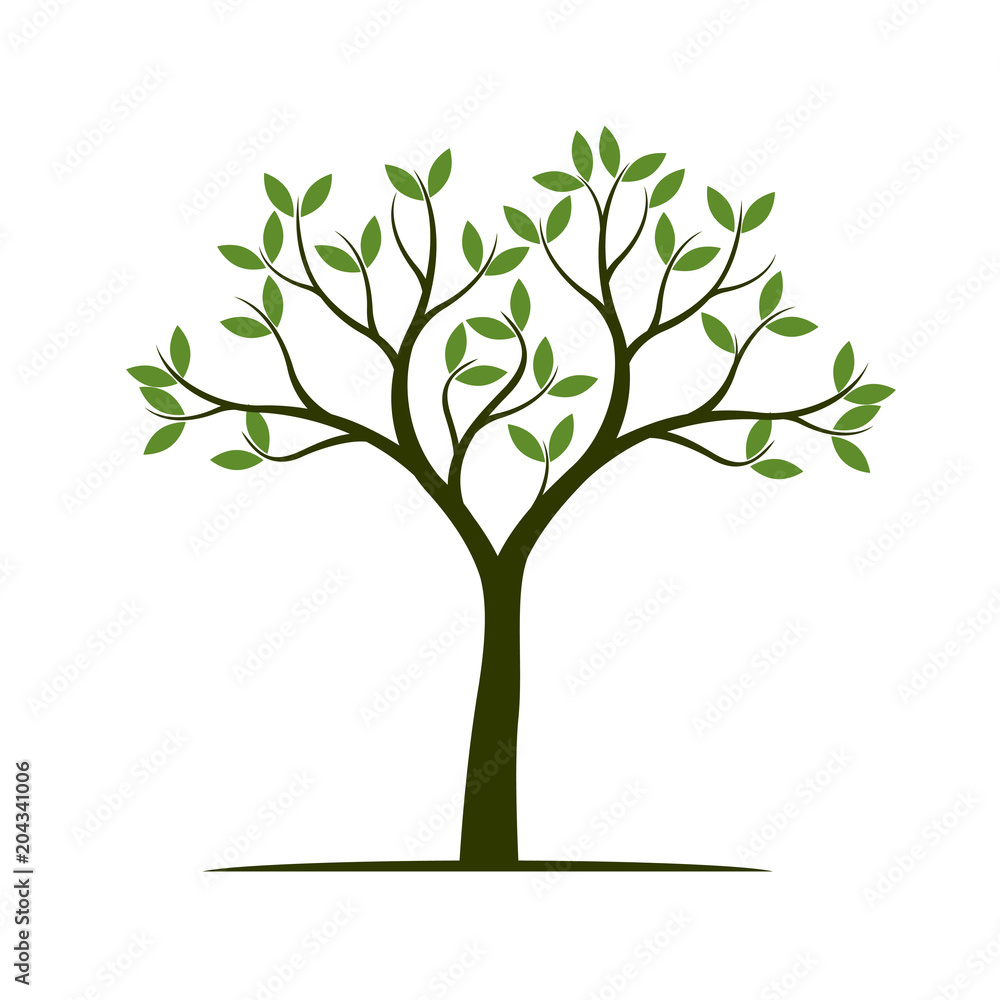 Green Spring Tree. Vector Illustration. Green Spring Tree. Vector Illustration.