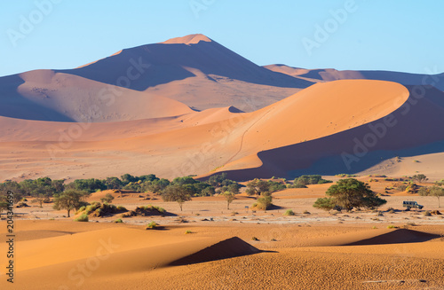 Parkplatz in der Namib bei Deadvlei und Sossusvlei, Sesriem, Namibia
