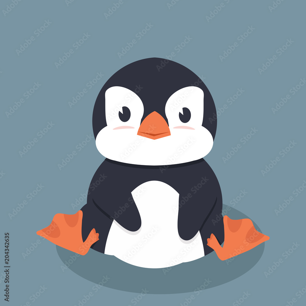 Obraz premium Cute little penguin vector