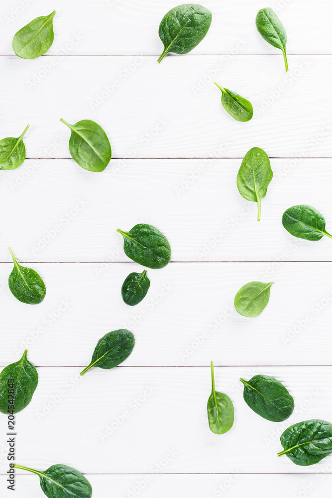 Top view of baby spinach leaves Top view of baby spinach leaves