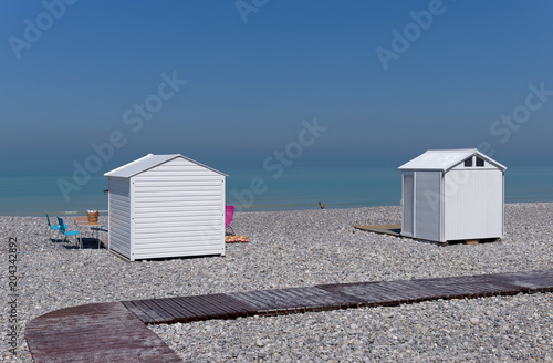 Mers-les_bains pebble beach in Picardy coast