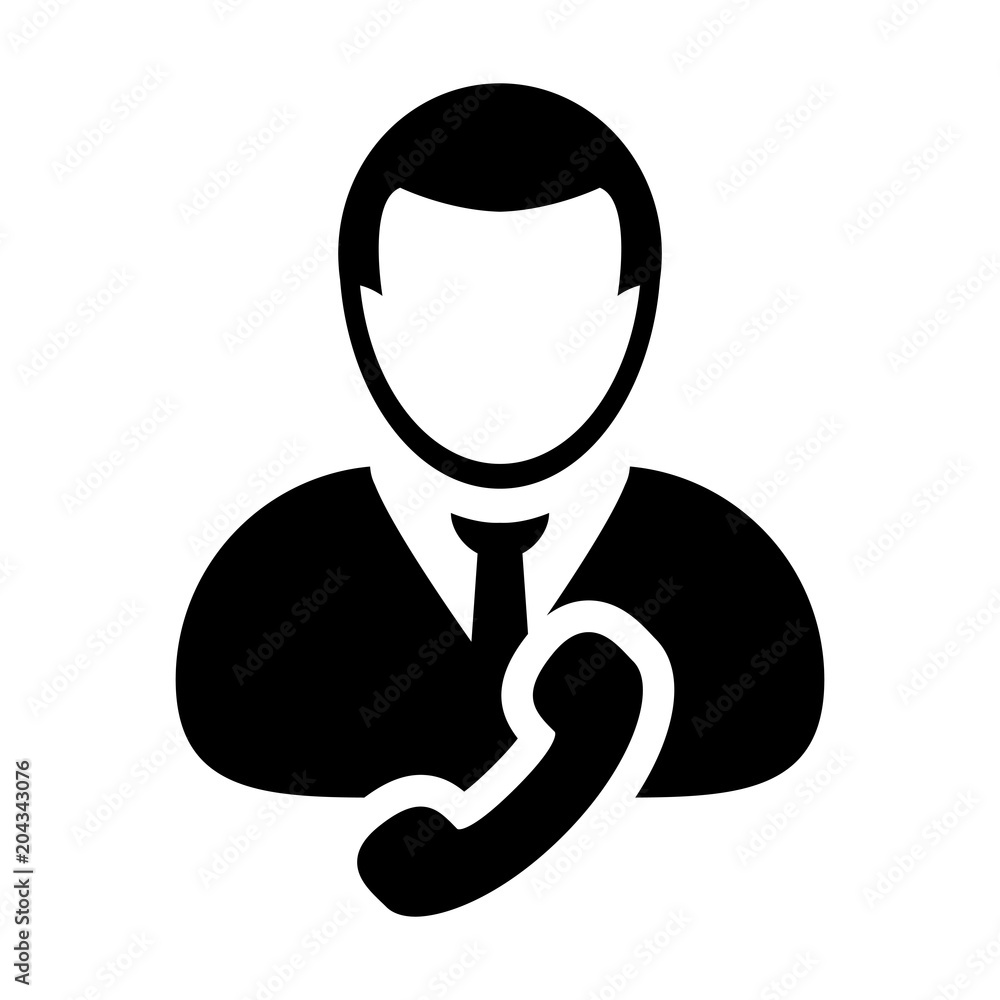 Phone icon vector male user person profile avatar symbol for contact -  Stock Image - Everypixel