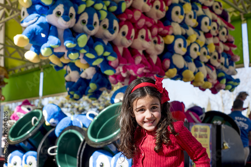 Little girl posing in the Amusement Par