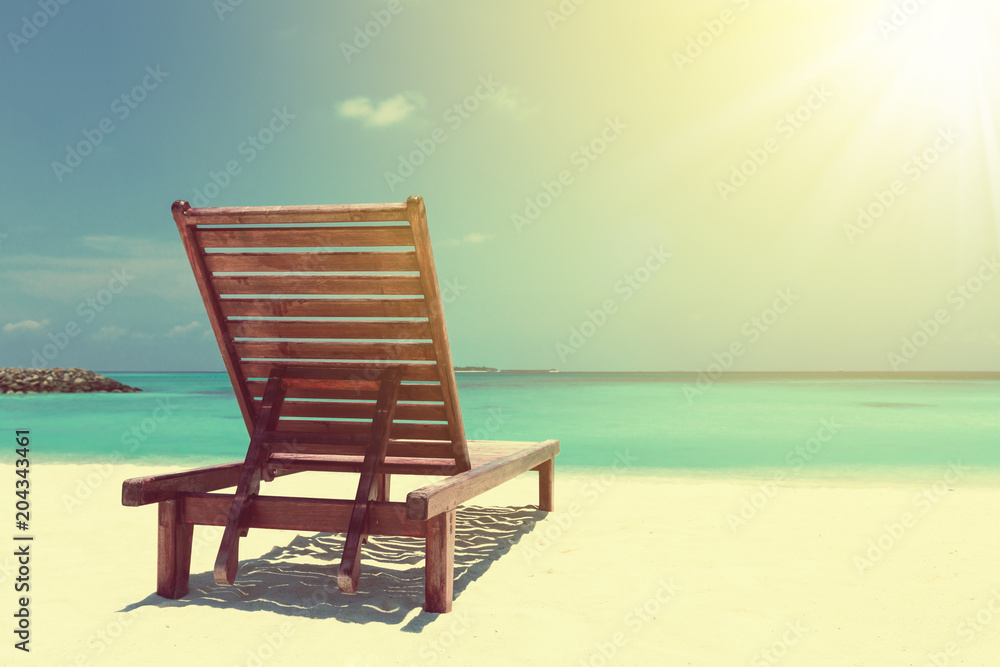 Beach chair on seaside