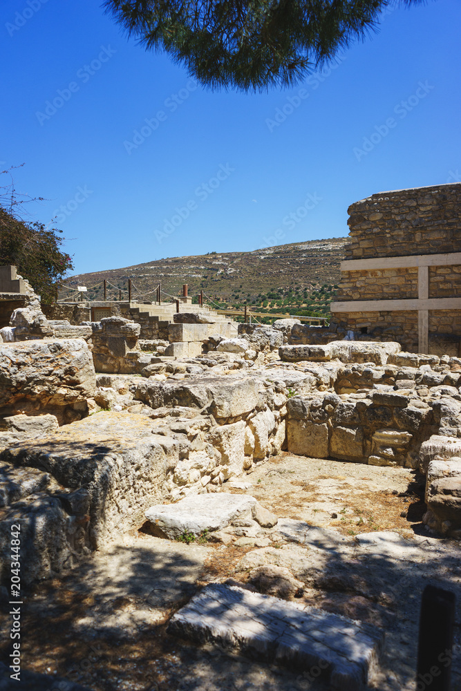 Archaeological landmark - Knossos Palace on the island of Crete, Greece, April 2018. 