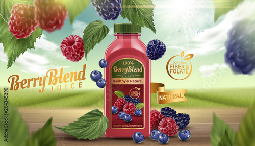 Berry blend bottled juice