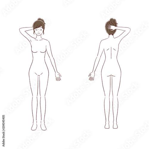 女性　ヌード　全身