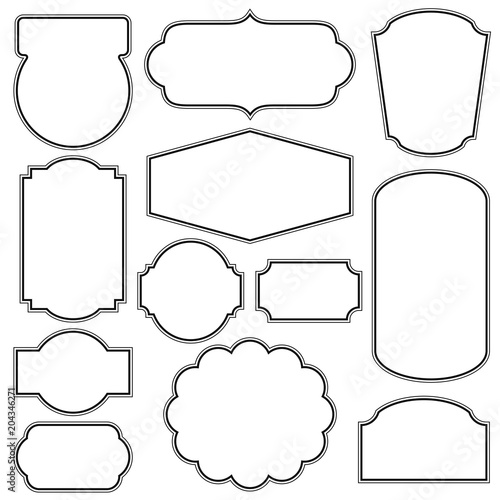 Decorative vintage borders.  Set of frames and borders in retro style. 