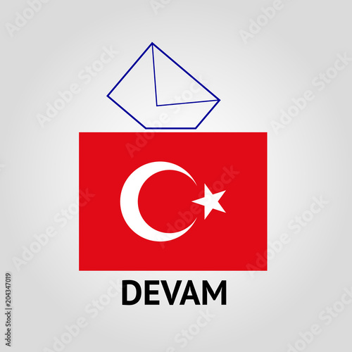 Vote, election poster, Turkey politics vector sign photo