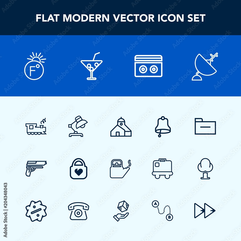 Modern, simple vector icon set with gun, transport, kitchen, file, dish, style, music, antenna, communication, interior, leather, temperature, scale, bell, water, storage, object, folder, tape icons Modern, simple vector icon set with gun, transport, kitchen, file, dish, style, music, antenna, communication, interior, leather, temperature, scale, bell, water, storage, object, folder, tape icons