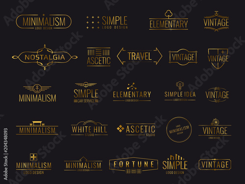 Modern golden luxury emblems for shopping tag
