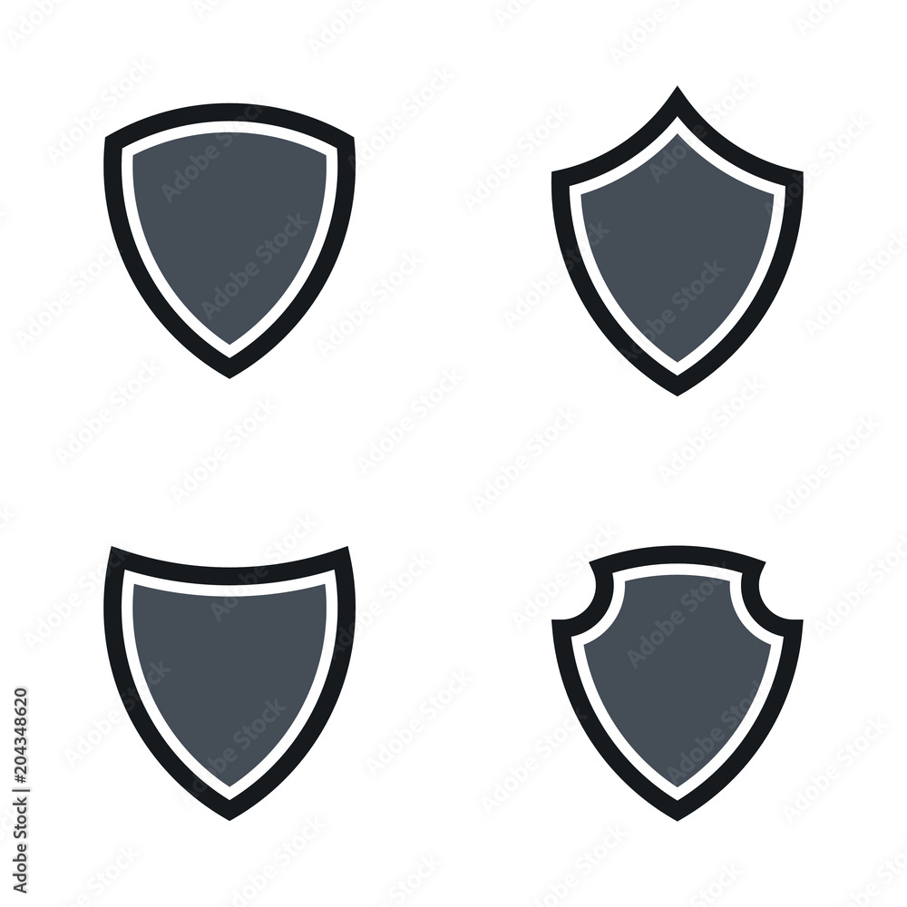 Basic Grey Shield Icon Set Basic Grey Shield Icon Set