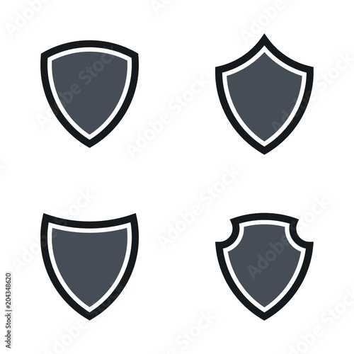Basic Grey Shield Icon Set