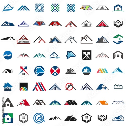 home logo. roof icon. building symbol. vector eps 08.