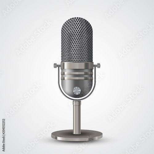 Microphone on white background