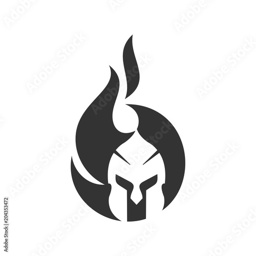 Helmet of Knight logo. Armor icon. Warrior symbol. Vector eps 08.