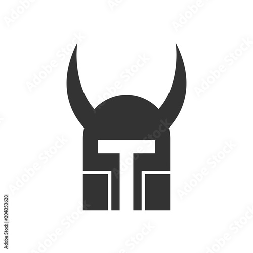 Helmet of Knight logo. Armor icon. Warrior symbol. Vector eps 08.