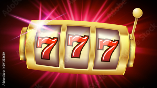 Casino Slot Machine Banner Vector. Casino Game. Lucky Slot. Poster. Illustration