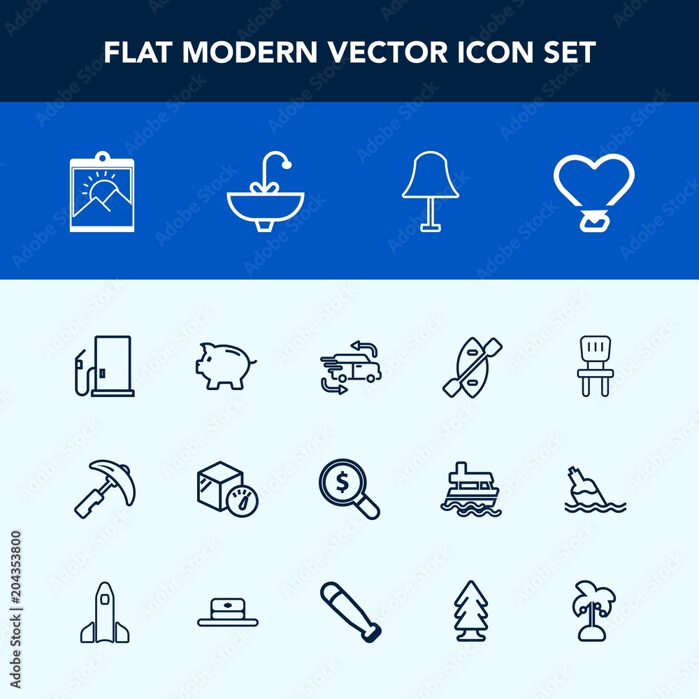 Modern, simple vector icon set with home, lamp, money, crane, oar, fast, delivery, blank, internet, search, transportation, interior, concept, bank, package, car, frame, chair, oil, finance, gas icons Modern, simple vector icon set with home, lamp, money, crane, oar, fast, delivery, blank, internet, search, transportation, interior, concept, bank, package, car, frame, chair, oil, finance, gas icons