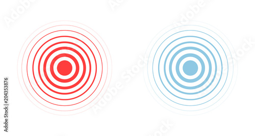 red and blue ring. pain circle