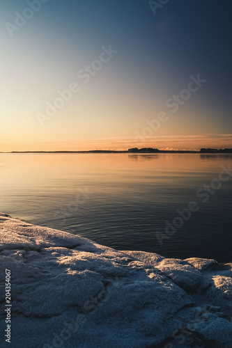 Lake at sunset