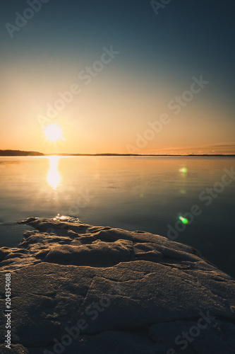 Lake at sunset