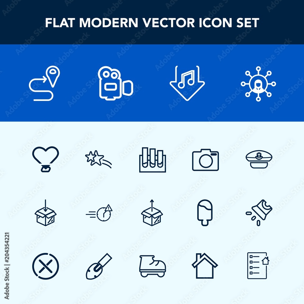 Modern, simple vector icon set with hat, captain, package, web, internet, display, research, screen, medicine, office, white, love, night, man, late, sailor, communication, music, equipment, cap icons Modern, simple vector icon set with hat, captain, package, web, internet, display, research, screen, medicine, office, white, love, night, man, late, sailor, communication, music, equipment, cap icons