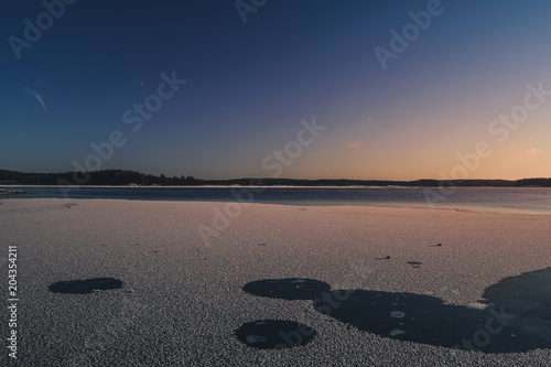 Lake at winter time