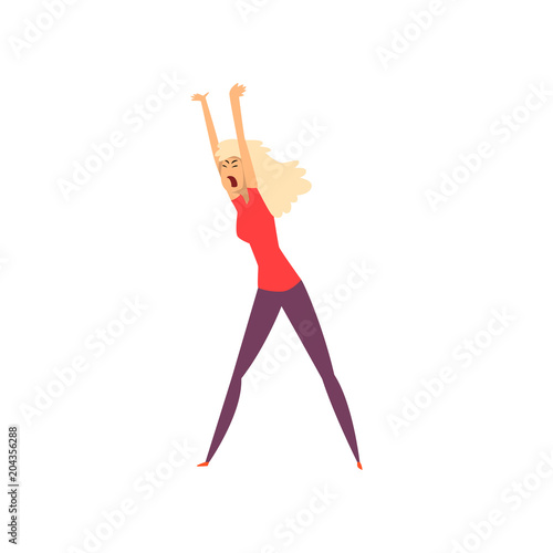 Aggressive girl yelling vector Illustration on a white background