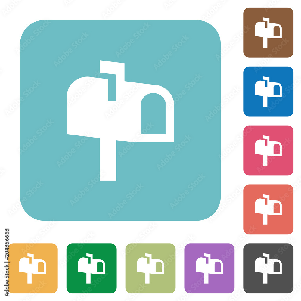 Mailbox rounded square flat icons Mailbox rounded square flat icons