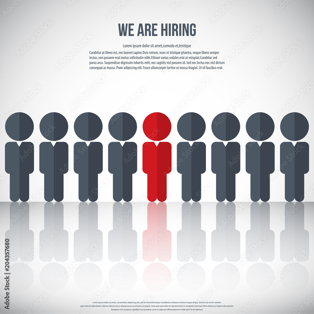Human resources - we are hiring, poster, web banner, human resources concept, EPS10 vector Human resources - we are hiring, poster, web banner, human resources concept, EPS10 vector