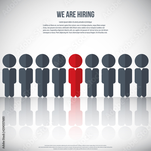 Human resources - we are hiring, poster, web banner, human resources concept, EPS10 vector