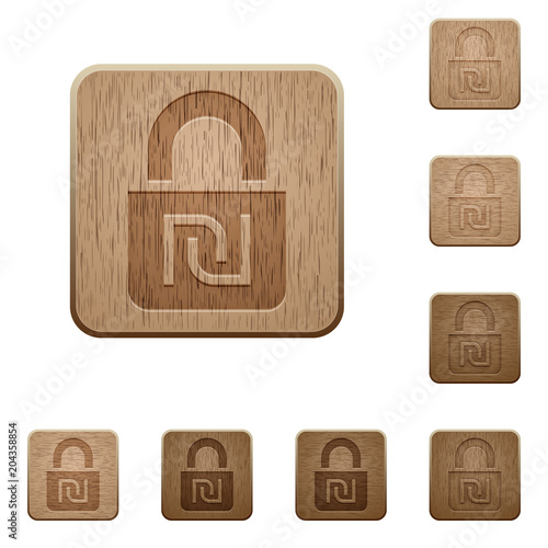 Locked Shekels wooden buttons