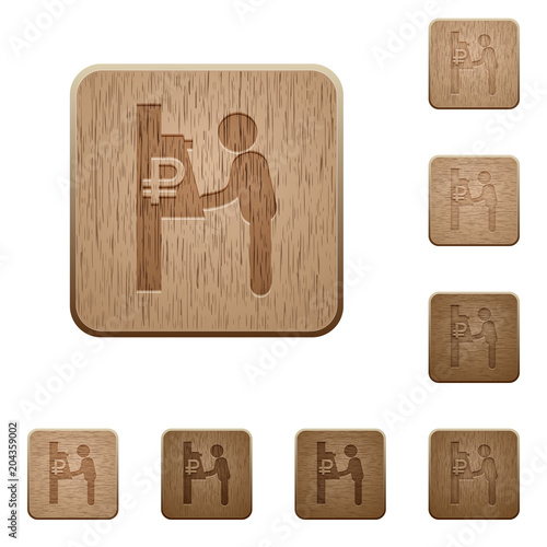 Ruble cash machine wooden buttons