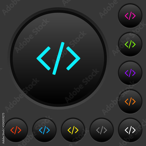 Script code dark push buttons with color icons