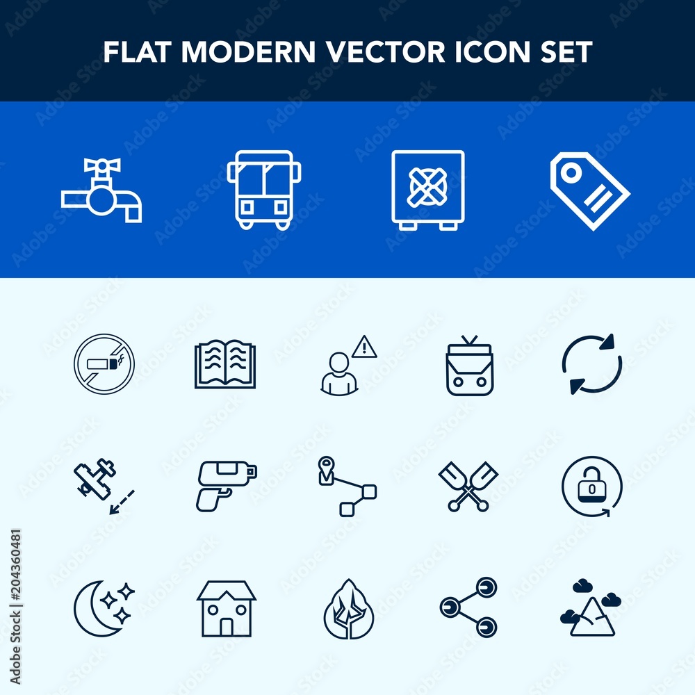 Modern, simple vector icon set with alarm, bag, point, location, page, water, aircraft, object, reload, tag, pistol, label, price, gun, addiction, cigarette, profile, arrow, fashion, sign, safe icons Modern, simple vector icon set with alarm, bag, point, location, page, water, aircraft, object, reload, tag, pistol, label, price, gun, addiction, cigarette, profile, arrow, fashion, sign, safe icons