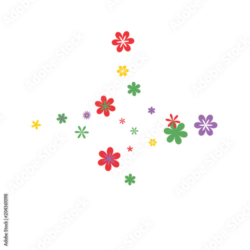 Feminine Floral Pattern with Simple Small Flowers for Greeting Card or Poster. Naive Daisy Flowers in Primitive Style. Vector Background for Spring or Summer Design. 