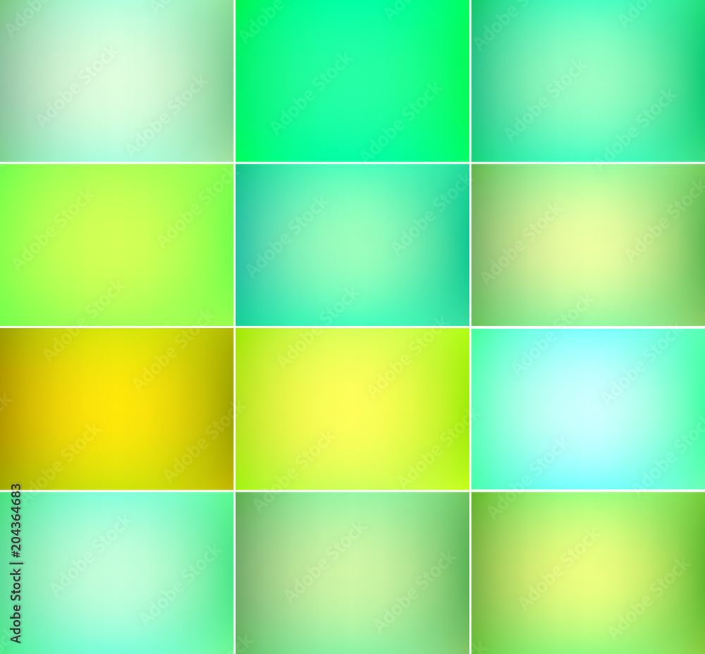 Fototapeta premium Turquoise green and blue cool color tone gradient mesh backdrop & background set.