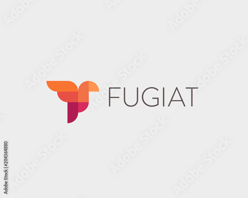 Abstract bird parrot logo design. Creative color eagle symbol. Luxury falcon hawk logotype.