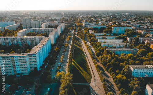 Wall Mural Aerial view of blocks in residential district