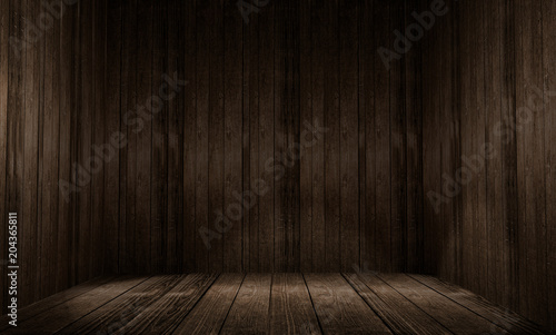 Rustic wooden room indoor background 3d illustration