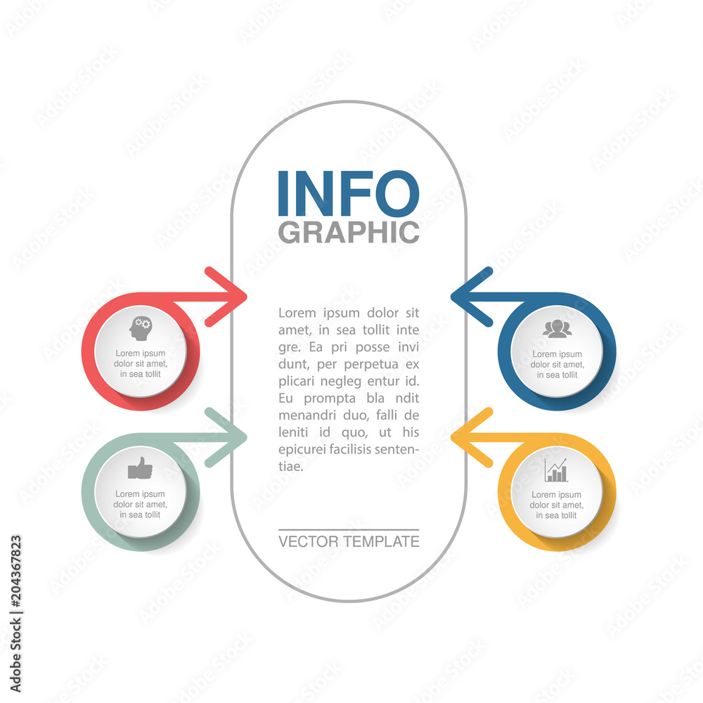Vector infographic template for diagram, graph, presentation, chart, business concept with 4 options. Vector infographic template for diagram, graph, presentation, chart, business concept with 4 options.