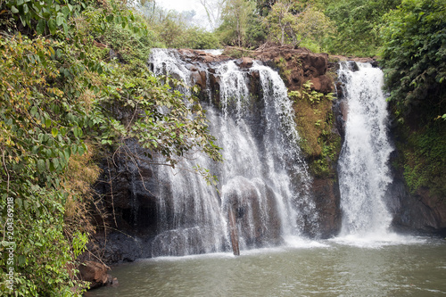 Banlung Cambodia  Ka Chanh waterfall in dry season a popular picnic spot