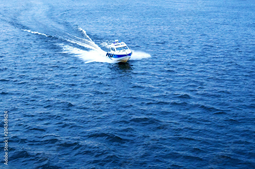 boat speed rushes through the water