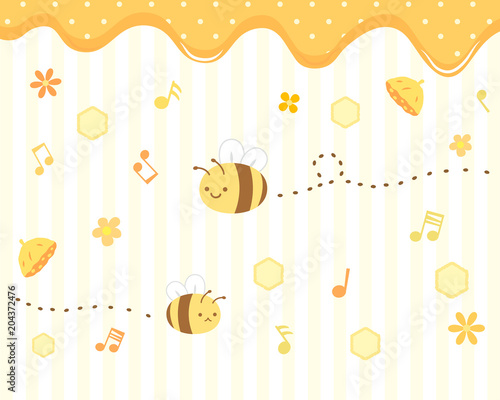 かわいいミツバチと背景のイラスト Stock Vector Adobe Stock かわいいミツバチと背景のイラスト Stock Vector Adobe Stock